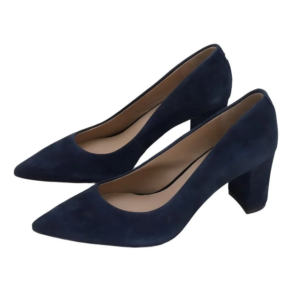Lauren Ralph Lauren Lanette Block-Heel Pumps Navy US 8M EU 38 - Picture 2 of 6